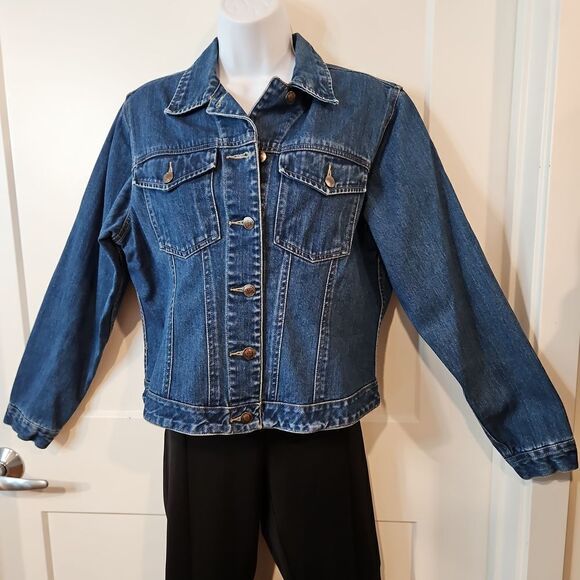 St John's Bay Vintage Trucker Jean Jacket sz M - Picture 5 of 7